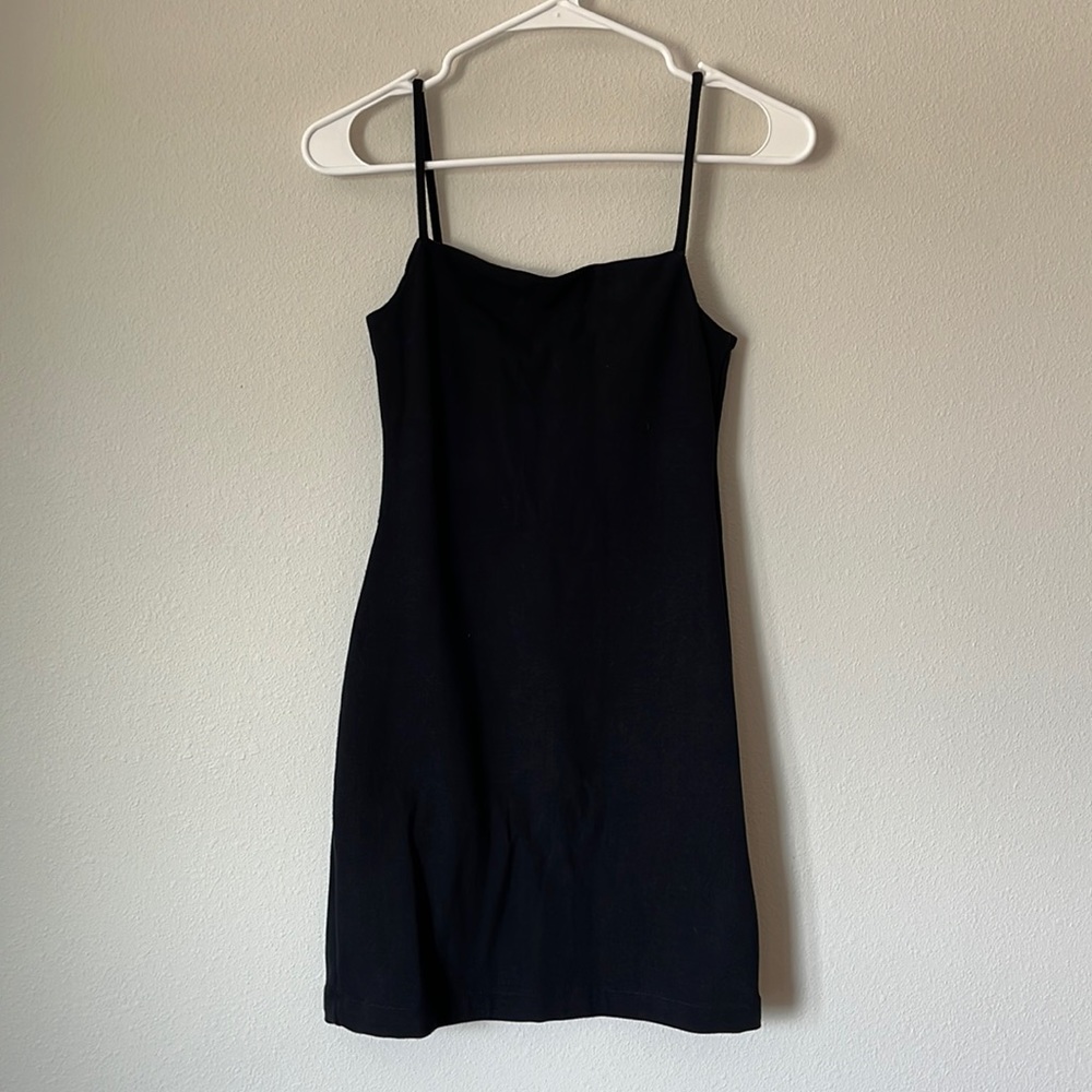 oak and fort black mini dress, small